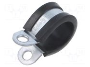 Fixing clamp; ØBundle : 21mm; W: 15mm; steel; Cover material: EPDM KALE