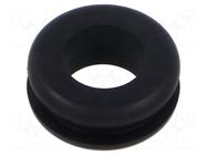Grommet; Ømount.hole: 18mm; Øhole: 12mm; black; -40÷125°C; EPDM ESSENTRA
