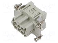 Connector: HDC; contact insert; female; CCE; PIN: 6; 16A; 600V; 6+PE ILME