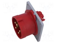 Connector: AC supply 3-phase; socket; male; 16A; 415VAC; 415V; IP&S AMPHENOL