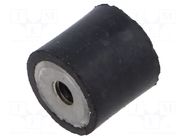 Vibration damper; M5; Ø: 16mm; rubber; L: 15mm; Shore hardness: 55±5 ELESA+GANTER
