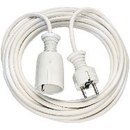 Quality plastic extension cord 5.00 m white H05VV-F 3G1.5 TYPE E