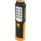 Portable inspection LED light with 8 + 1 bright SMD LEDs (battery operated, burn time max. 10 hours, rotatable hook, magnet)