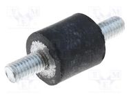 Vibration damper; M12; Ø: 75mm; rubber; L: 55mm; Thread len: 37mm 