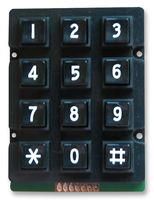 KEYPAD, IP67, BLACK, PLASTIC, 3X4