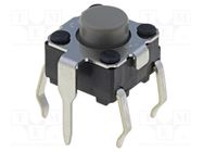 Microswitch TACT; SPST-NO; Pos: 2; 0.05A/24VDC; THT; none; 1.47N OMRON Electronic Components