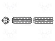 Springy stud; stainless steel; BN 337; Ø: 3mm; L: 14mm; DIN 1481 BOSSARD