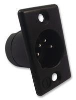 PLUG, XLR, PANEL, BLACK, 4POLE