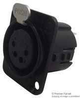 SOCKET, XLR, PANEL, BLACK, 4POLE