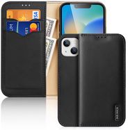 Dux Ducis Hivo Leather Flip Cover Genuine Leather Wallet for Cards and Documents iPhone 14 Plus Black, Dux Ducis