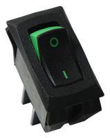 ROCKER SWITCH, SPST, GREEN