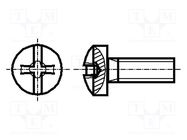 Screw; M5x10; 0.8; Head: button; Phillips,slotted; 1mm,PH2; steel BOSSARD