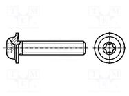 Screw; with flange; M5x12; 0.8; Head: button; Torx®; TX25 BOSSARD