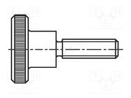 Screw; M5x30; 0.8; Head: knurled,cheese head; steel; zinc; DIN 464 BOSSARD