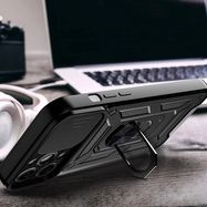 Hybrid Armor Camshield case for iPhone 14 armored case with camera cover blue, Hurtel