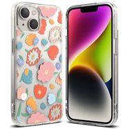 Ringke Fusion Design Armored Sleeve Cover with Gel Frame for iPhone 14 Plus transparent (Floral) (FD637E31), Ringke