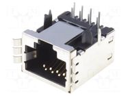 Connector: RJ45; socket; PIN: 8; Cat: 5; shielded,low profile; 8p8c TE Connectivity