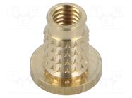 Threaded insert; brass; M5; BN 37898; L: 10.1mm; for plastic TAPPEX