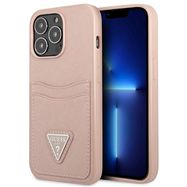Guess GUHCP13LPSATPP iPhone 13 Pro / 13 6.1 &quot;pink / pink hardcase SaffianoTriangle Logo Cardslot, Guess