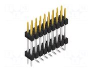 Connector: pin strips; pin header; male; PIN: 18; 3A; 250V; SMT; 2x9 FISCHER ELEKTRONIK