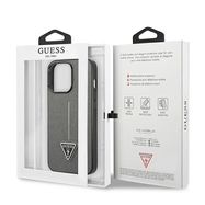 Guess GUHCP14XPSATLG iPhone 14 Pro Max 6.7 &quot;silver / silver hardcase SaffianoTriangle Logo, Guess