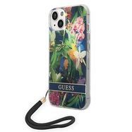 Guess GUOHCP14SHFLSB iPhone 14 6.1 &quot;blue / blue hardcase Flower Strap, Guess