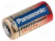 Battery: lithium; CR123A,CR17345; 3V; non-rechargeable; 1pcs. PANASONIC