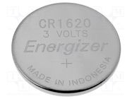 Battery: lithium; CR1620,coin; 3V; 79mAh; non-rechargeable; 1pcs. ENERGIZER