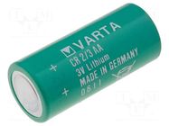 Battery: lithium; 2/3AA,2/3R6; 3V; 1350mAh; non-rechargeable VARTA MICROBATTERY