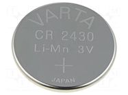 Battery: lithium; CR2430,coin; 3V; 300mAh; non-rechargeable VARTA MICROBATTERY