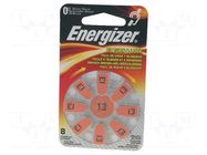 Battery: zinc air (ZnO2); AC13,coin,R754; 1.4V; 280mAh; 8pcs. ENERGIZER