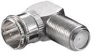 Angle Adapter: F Plug (Quick) > F Socket 90°, zinc - zinc adapter plug