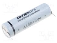 Battery: lithium; 14500; 3.6V; 2000mAh; non-rechargeable ULTRALIFE