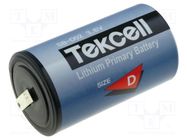 Battery: lithium; D; 3.6V; 19000mAh; non-rechargeable; Ø34x61mm TEKCELL