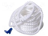 Spiral wrapping; 25mm; polypropylene; white; Helawrap HWPP HELLERMANNTYTON