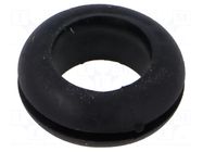 Grommet; Ømount.hole: 14.2mm; Øhole: 11mm; black; 0÷80°C; PVC ESSENTRA