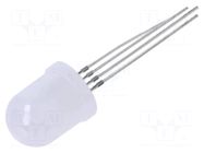 LED; red,green,yellow; 10mm; 180°; Front: convex; -30÷85°C; round OPTOSUPPLY