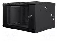 Enclosure: rack cabinet; Standard: 19"; 6U; black; Z: 600mm; X: 600mm LANBERG