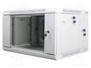 Enclosure: rack cabinet; Standard: 19"; 6U; grey; Z: 600mm; X: 600mm LANBERG