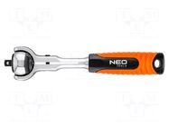 Rattle; 1/4"; pivoting; 360mm; Teeth: 72 NEO TOOLS