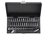 Wrench-set; 6-angles,socket spanner; Mounting: 1/4"; 41pcs. NEO TOOLS