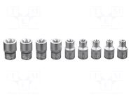 Wrench-set; Torx® socket,socket spanner; 1/2"; 9pcs. NEO TOOLS