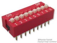 DIP SWITCH, 9POS, SPST-NO, SLIDE, TH