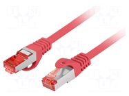 Patch cord; RJ45 plug,both sides; S/FTP; 6; stranded; Cu; LSZH; red LANBERG