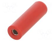 Connector: 4mm banana; socket; 16A; 30VAC; 60VDC; red; tinned; screw HIRSCHMANN T&M