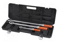 Wrench-set; torque; 1/2",1/4",3/8"; Kit: torque wrench,case NEO TOOLS