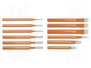 Kit: punches; Kit: cold chisels,pin punch,with striker; 12pcs. NEO TOOLS