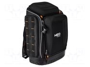 Backpack; tool case; black-orange; poliester 600D; 275x370x515mm NEO TOOLS