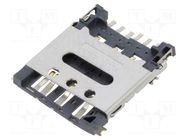 Connector: for cards; Nano SIM; with hinged cover; SMT; PIN: 6 GCT