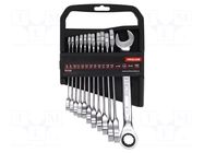 Wrench-set; combination spanner,with ratchet; 12pcs. PROLINE